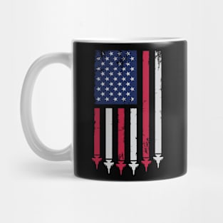 US Flag Airplane Patriotic American Pilot Mug